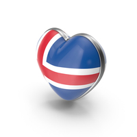 Heart Shape Flag of Iceland PNG & PSD Images