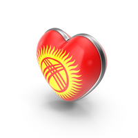 Heart Shape Flag of Kyrgyzstan PNG & PSD Images