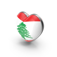 Heart Shape Flag of Lebanon PNG & PSD Images