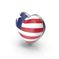 Heart Shape Flag of Liberia PNG & PSD Images