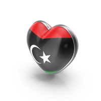 Heart Shape Flag of Libya PNG & PSD Images