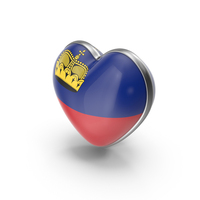 Heart Shape Flag Of Liechtenstein PNG & PSD Images