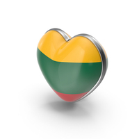 Heart Shape Flag of Lithuania PNG & PSD Images