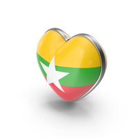 Heart Shape Flag of Myanmar PNG & PSD Images