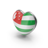 Heart Shape Flag of Republic of Abkhazia PNG & PSD Images