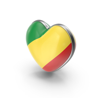 Heart Shape Flag of Republic of Congo PNG & PSD Images