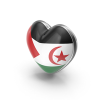 Heart Shape Flag of Sahrawi Arab Democratic Republic PNG & PSD Images
