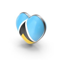 Heart Shape Flag of Saint Lucia PNG & PSD Images