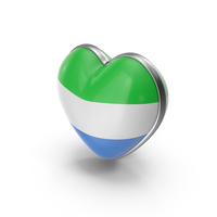 Heart Shape Flag of Sierra Leone PNG & PSD Images