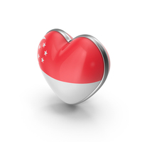 Heart Shape Flag of Singapore PNG & PSD Images