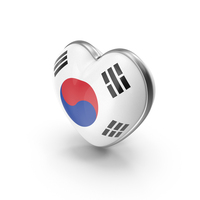 Heart Shape Flag of South Korea PNG & PSD Images