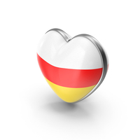 Heart Shape Flag of South Ossetia PNG & PSD Images