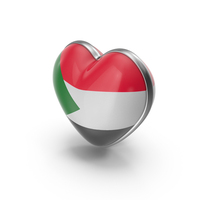 Heart Shape Flag Of Sudan PNG & PSD Images