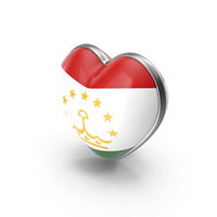 Heart Shape Flag Of Tajikistan PNG & PSD Images