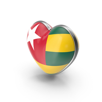 Heart Shape Flag Of Togo PNG & PSD Images
