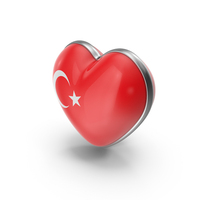 Heart Shape Flag of Turkey PNG & PSD Images