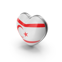 Heart Shape Flag of Turkish Republic of Northern Cyprus PNG & PSD Images