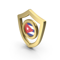 Gold Flag Shield Icon Of Cuba PNG & PSD Images