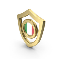 Gold Flag Shield Icon Of Italy PNG & PSD Images