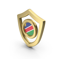 Gold Flag Shield Icon Of Namibia PNG & PSD Images