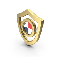 Gold Flag Shield Icon Of Panama PNG & PSD Images
