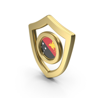 Gold Flag Shield Icon Of Papua New Guinea PNG & PSD Images