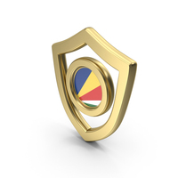 Gold Flag Shield Icon Of Seychelles PNG & PSD Images