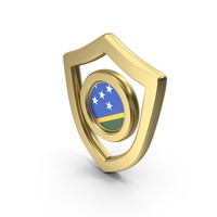 Gold Flag Shield Icon Of Solomon Islands PNG & PSD Images