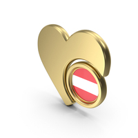 Gold Flag Heart Icon Of Austria PNG & PSD Images