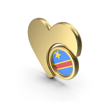 Heart Icon Flag of Democratic Republic of Congo PNG & PSD Images