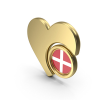 Heart Icon Flag of Denmark PNG & PSD Images