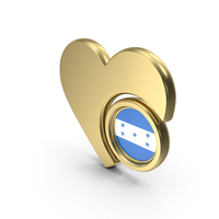 Gold Flag Heart Icon Of Honduras PNG & PSD Images