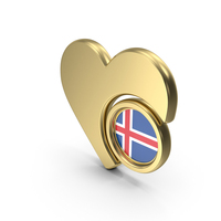 Heart Icon Flag of Iceland PNG & PSD Images