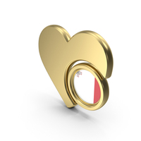 Gold Flag Heart Icon Of Malta PNG & PSD Images