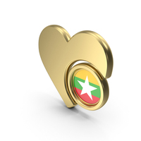 Heart Icon Flag of Myanmar PNG & PSD Images