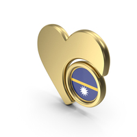 Gold Flag Heart Icon Of Nauru PNG & PSD Images