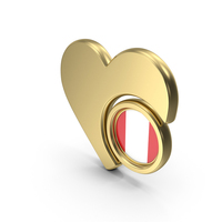 Gold Flag Heart Icon Of Peru PNG & PSD Images