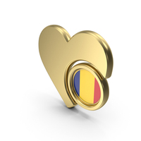 Heart Icon Flag of Romania PNG & PSD Images