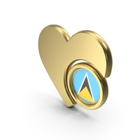 Gold Flag Heart Icon Of Saint Lucia PNG & PSD Images