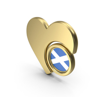 Gold Flag Heart Icon Of Scotland PNG & PSD Images