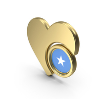 Gold Flag Heart Icon Of Somalia PNG & PSD Images