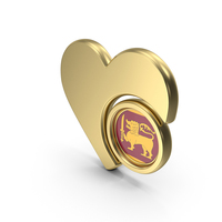 Gold Flag Heart Icon Of Sri Lanka PNG & PSD Images