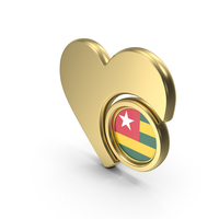 Gold Flag Heart Icon Of Togo PNG & PSD Images
