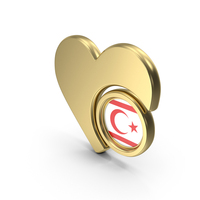 Heart Icon Flag of Turkish Republic of Northern Cyprus PNG & PSD Images