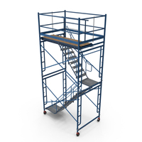 Blue Rolling Stair Industrial Tower PNG & PSD Images