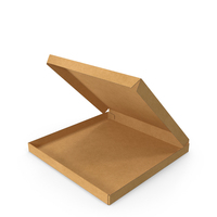 8-Inch Kraft Paper Pizza Box - Open PNG & PSD Images