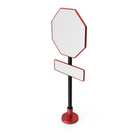 Blank Road Sign With Hexagonal Top & Rectangular Bottom PNG & PSD Images