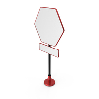 Blank Road Sign With Hexagonal Top & Rectangular Bottom PNG & PSD Images