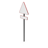 Blank Road Sign Board Triangle Top Rectangle Bottom PNG & PSD Images