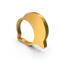 Gold Chat Bubble Frame Symbol PNG & PSD Images